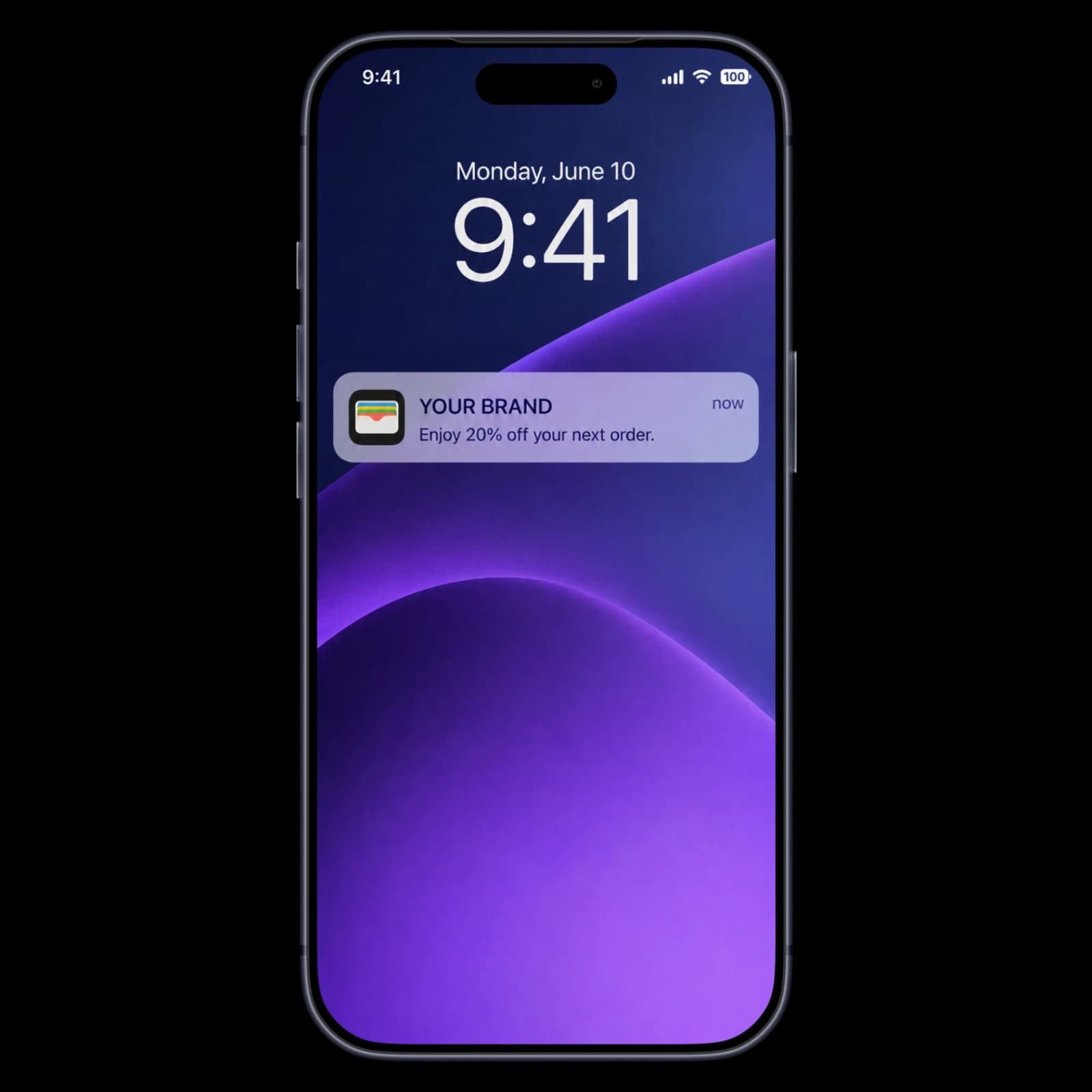Apple Wallet notification shown on an iPhone